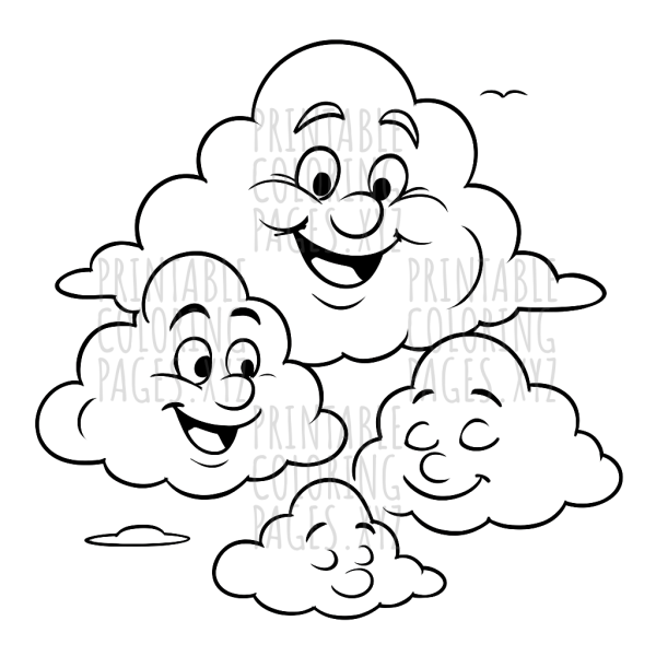 Whimsical Faces in the Clouds