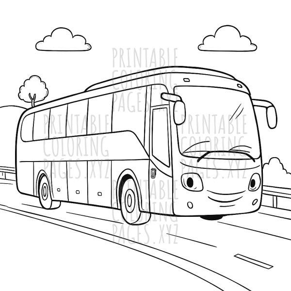 Coach Bus Journey on the Open Highway