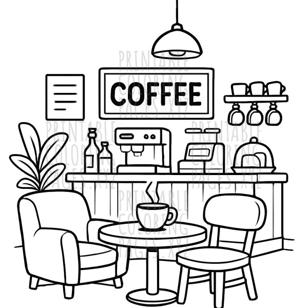 Cozy Coffee Shop Interior Scene