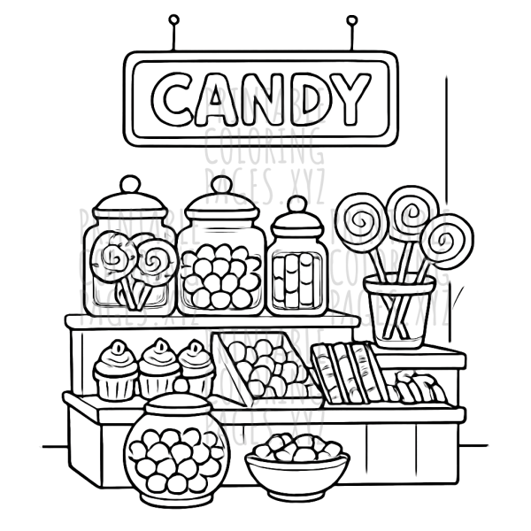 Sweet Treats Delight: A Colorful Candy Shop Adventure