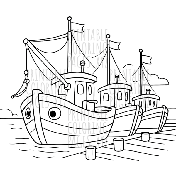 Vibrant Fishing Boats at the Harbor