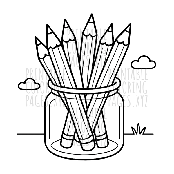 Vibrant Jar of Colorful Pencils Art
