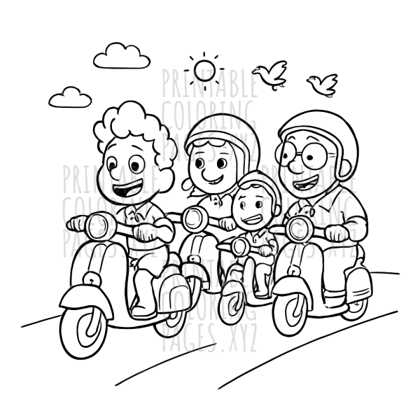 Vibrant Scooter Parade Adventure