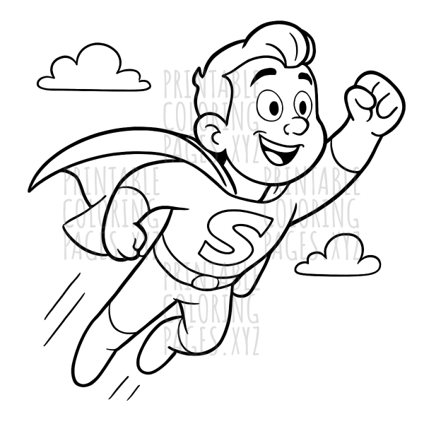 Soaring Hero: Comic Style Superhero in Flight