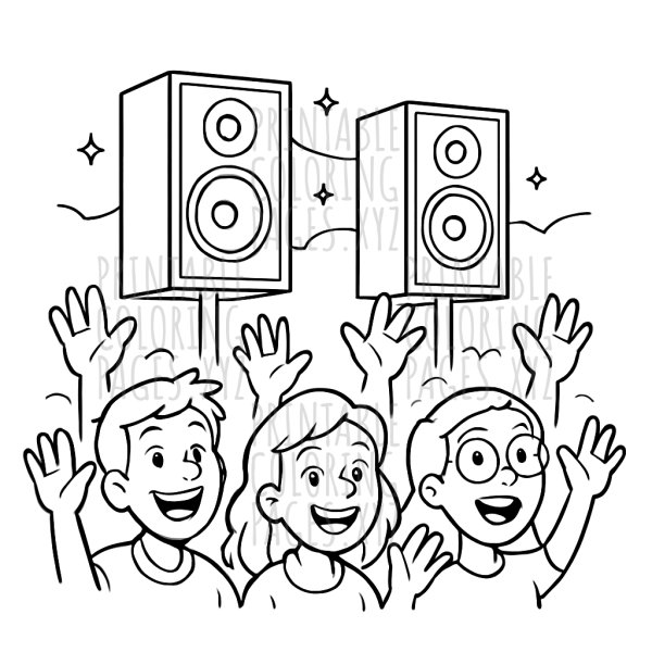 Rock the Night: Concert Speakers and Crowd Scene