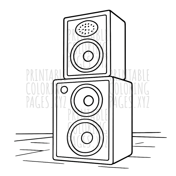 Loud and Clear: Concert Speakers Stack Coloring Fun