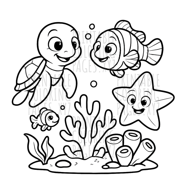 Underwater Adventure with Coral Reef Creatures