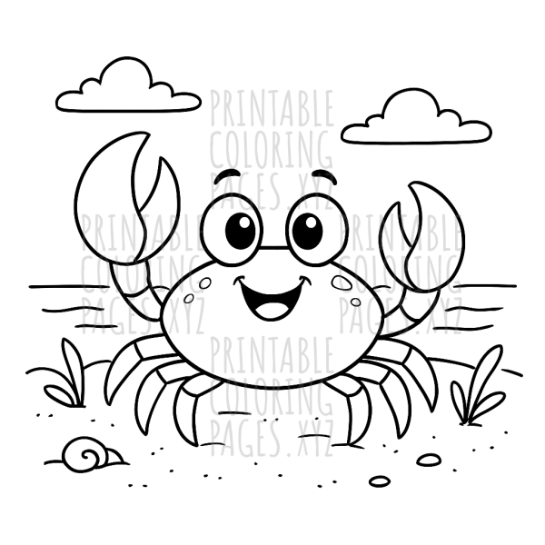 Sunny Sandy Beach Crab Adventure