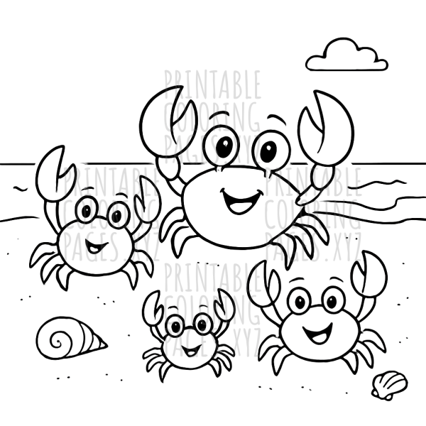 Sunny Day Crabs on the Sandy Beach