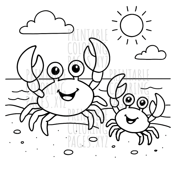 Sunny Beach Adventure with Crabs