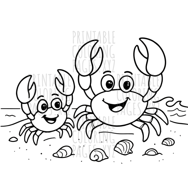 Crabs Scuttling on the Sunny Shore