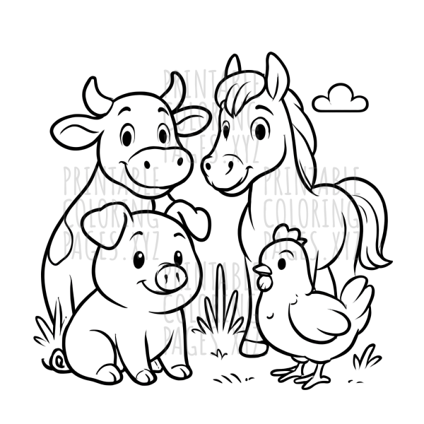 Friendly Farm Animal Gathering Fun