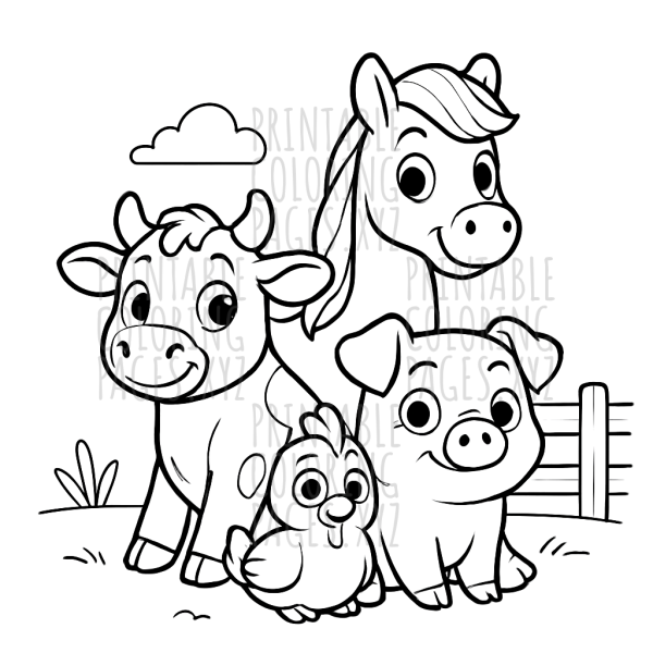 Adorable Farm Friends to Color and Enjoy