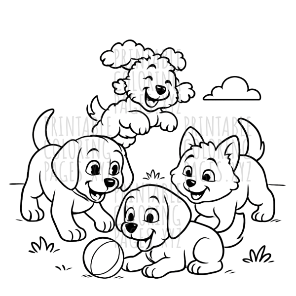 Playful Puppies Under the Sun