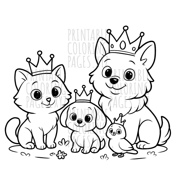 Adorable Royal Pets with Crowns