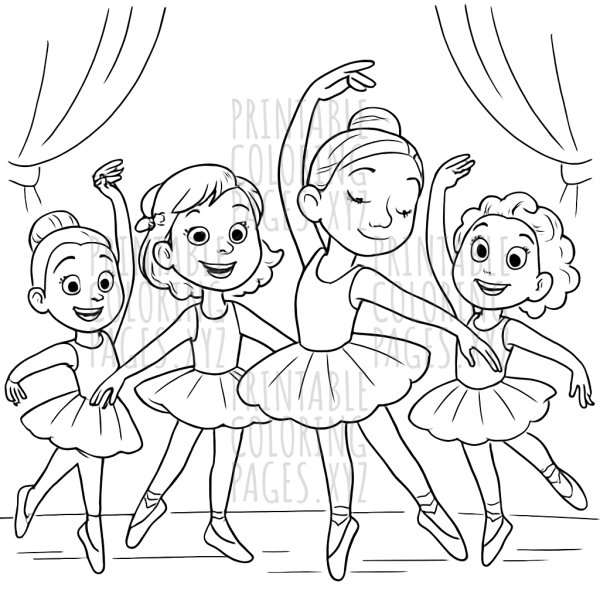 Graceful Dancing Ballerinas in Elegant Tutus