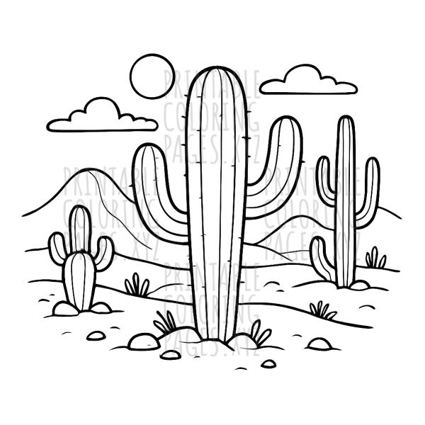 Serene Desert Cactus Adventure