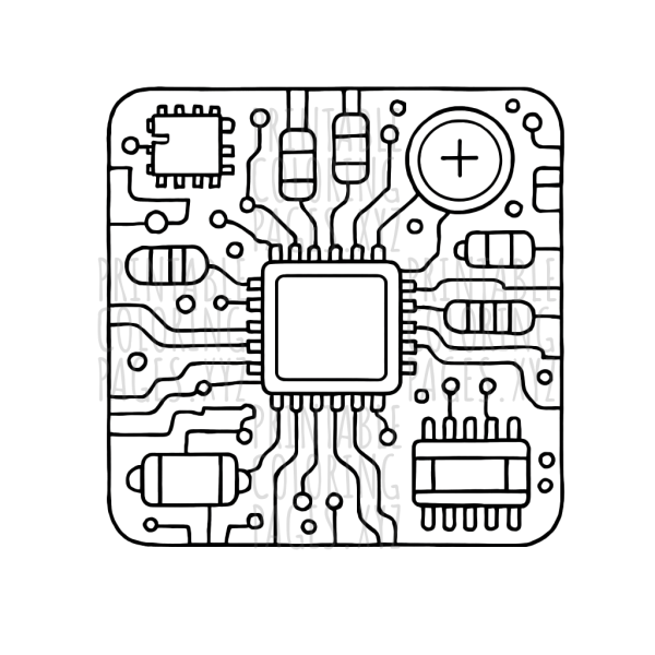 Intricate Circuit Board Art for Creative Kids