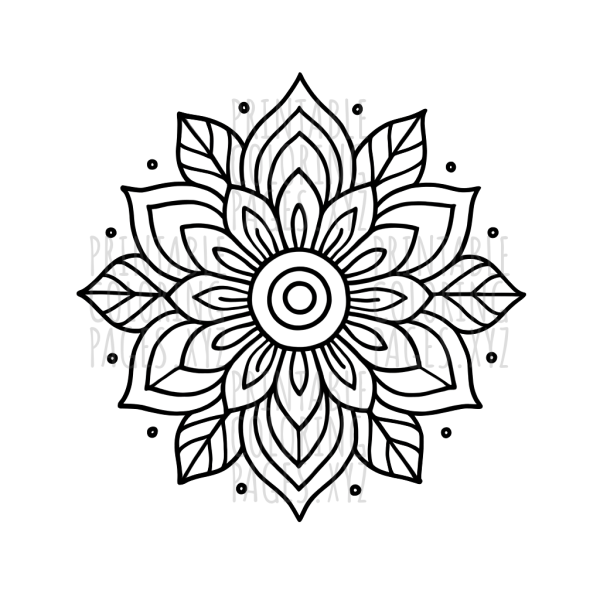 Intricate Floral Mandala Art for Creative Coloring