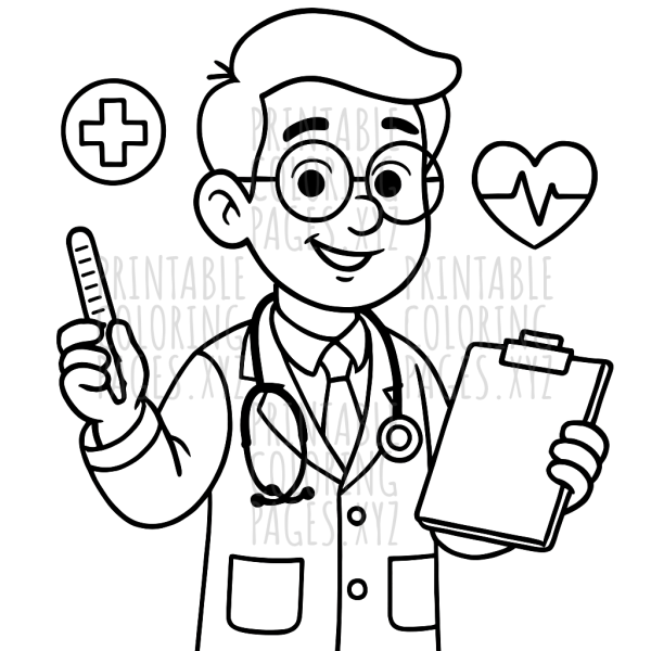 Caring Doctor with Medical Tools