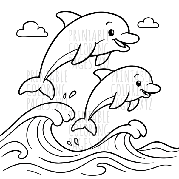 Dolphins Dancing Over Ocean Waves