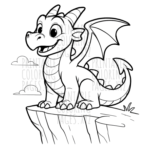 Majestic Dragon on a Cliff Adventure