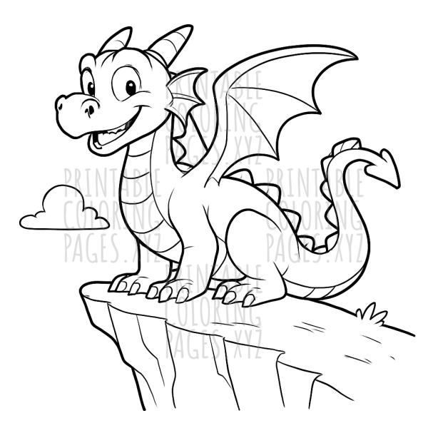 Majestic Dragon Perched on a Cliff