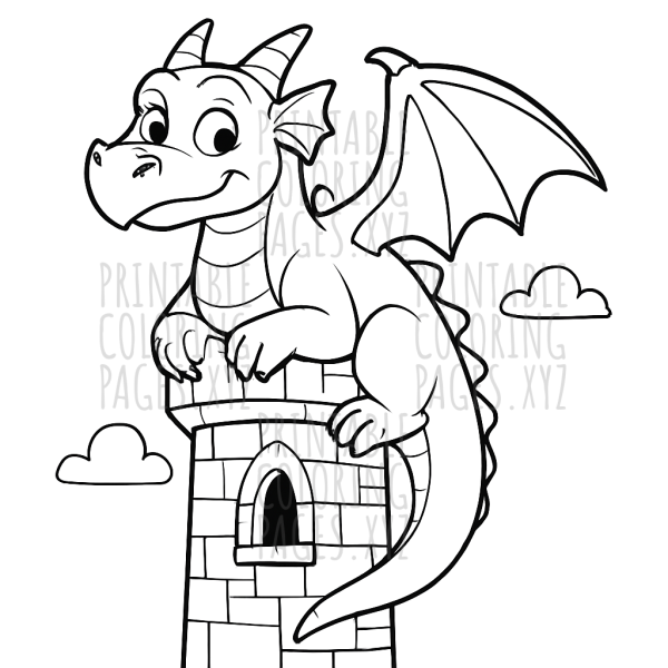 Mighty Dragon Perched on Tower Adventure