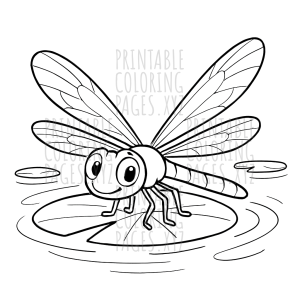 Gentle Dragonfly Resting by the Pond