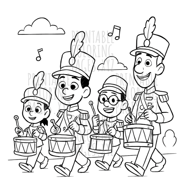 Marching Drummers in Parade Delight
