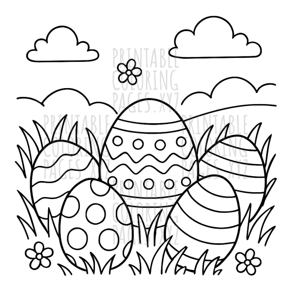 Colorful Easter Eggs in a Sunny Meadow