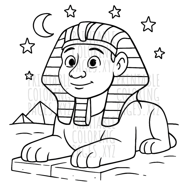 Mystical Egyptian Sphinx Under a Starry Sky