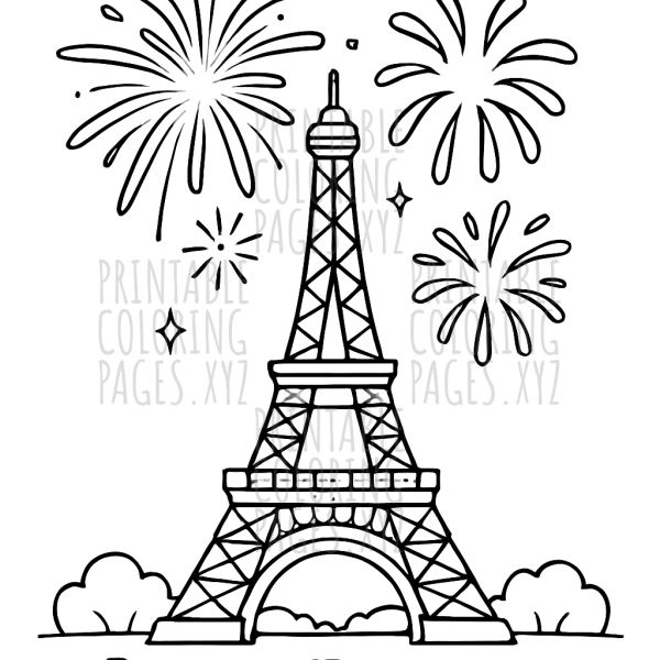 Sparkling Eiffel Tower Fireworks Celebration
