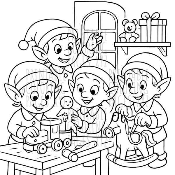Elves Busy in the Magical Workshop