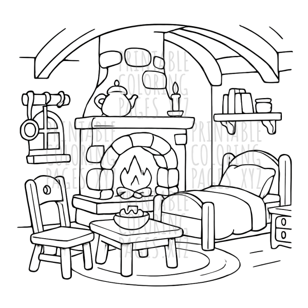 Cozy Fairy Tale Cottage Interior Scene