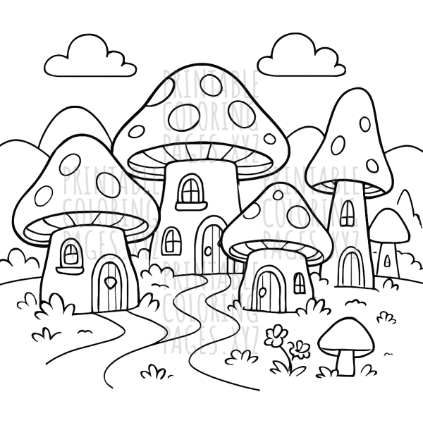 Magical Fairy Tale Mushroom Village Adventure