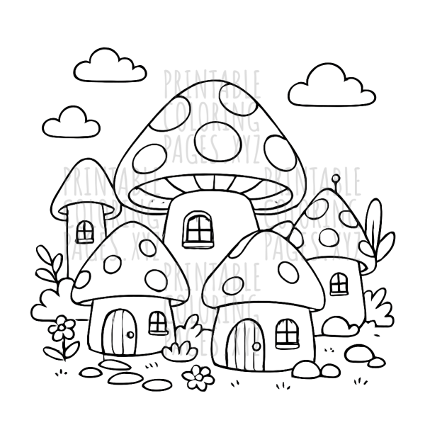 Whimsical Fairytale Mushroom Village Adventure