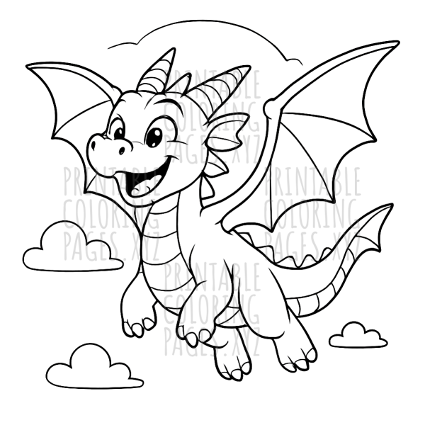 Soaring Fantasy Dragon in Flight