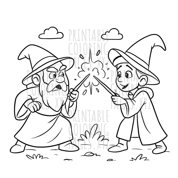 Epic Fantasy Wizard Duel Scene