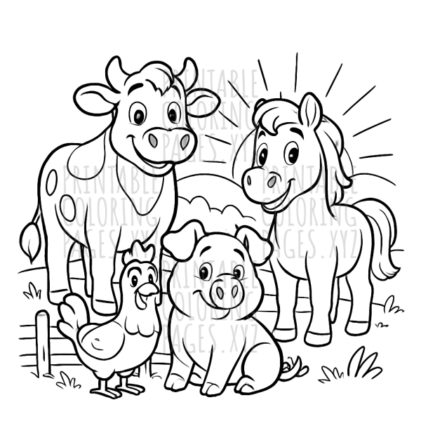 Sunrise on the Farm: Gentle Farm Animals Awakening