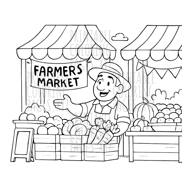 Colorful Farmer's Market Stalls Adventure