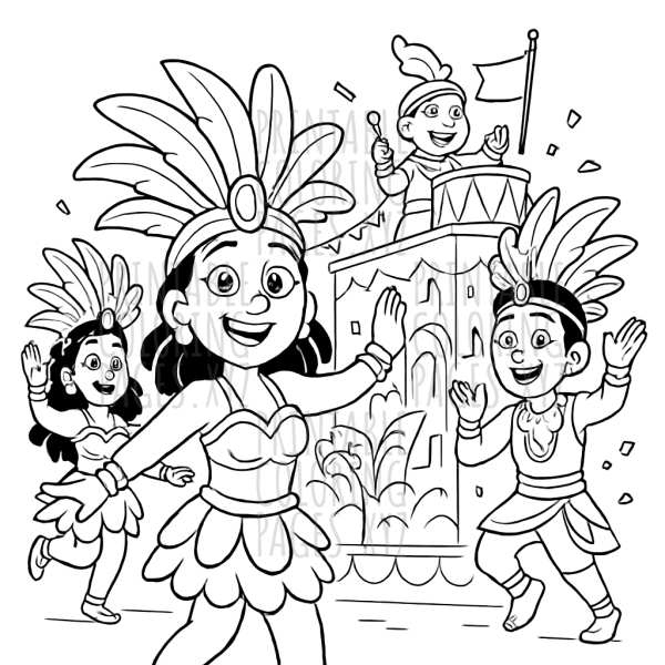 Vibrant Festival Parade with Exciting Dancers