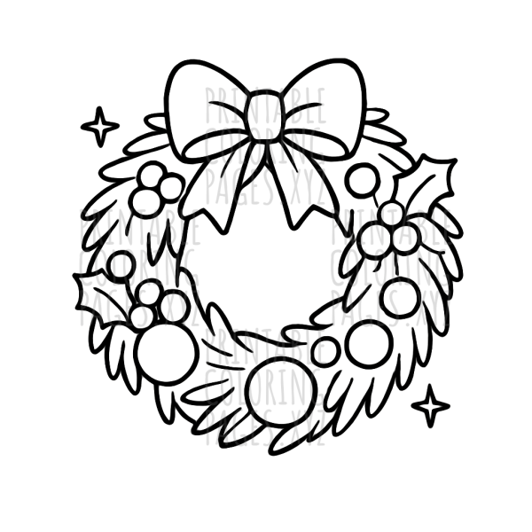 Joyful Festive Holiday Wreath Scene