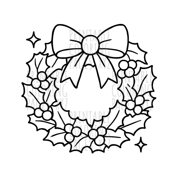 Joyful Festive Holiday Wreaths to Color