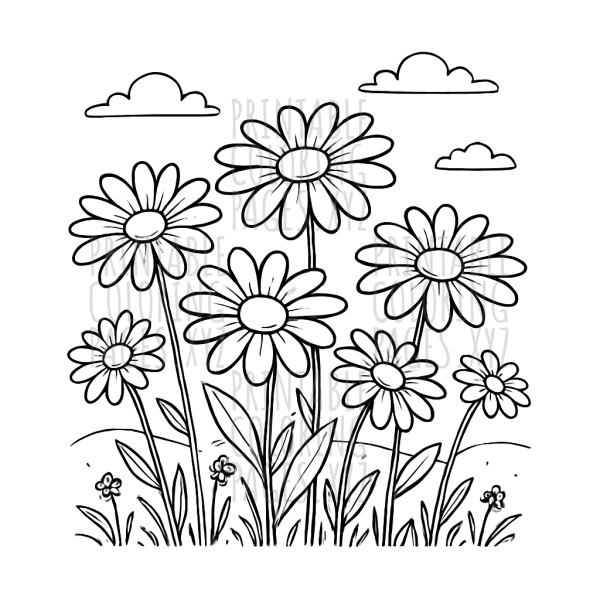 Sunlit Field of Wild Daisies Delight