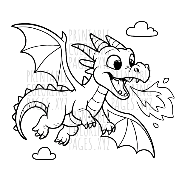 Majestic Fire-Breathing Dragons in Flight