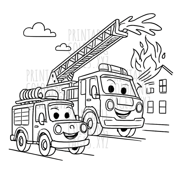 Fire Trucks Racing to the Rescue
