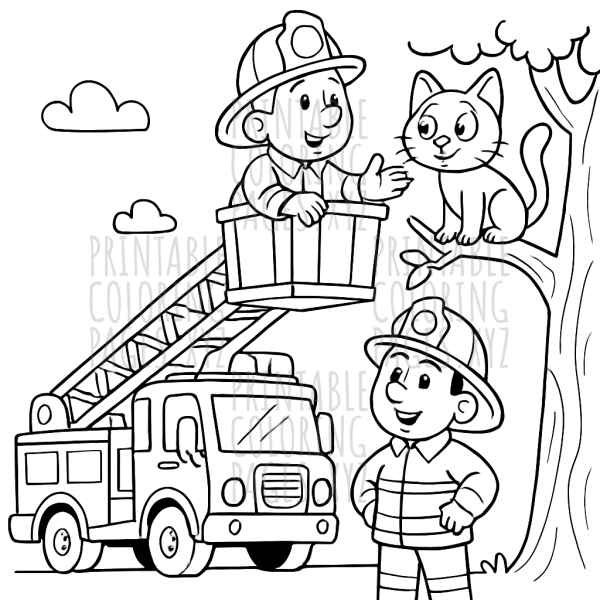 Heroic Fire Trucks Saving a Cat Adventure