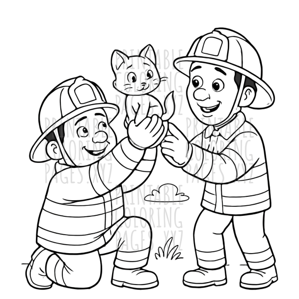 Brave Firefighters Save a Cute Kitten