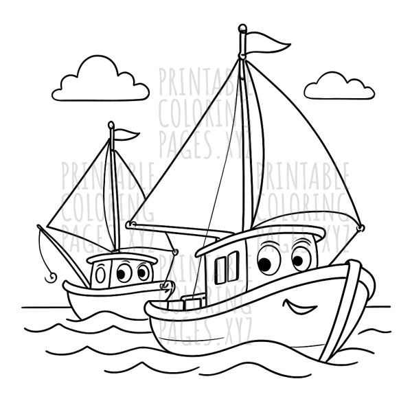 Sailing Adventure with Fishing Boats at Full Sail